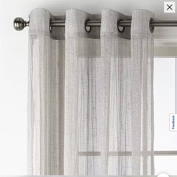 Regal Home Glimmer Metallic Sheer Grommet Top Curtain Panels (Qty:2) 50x84 Gray - Picture 8 of 9